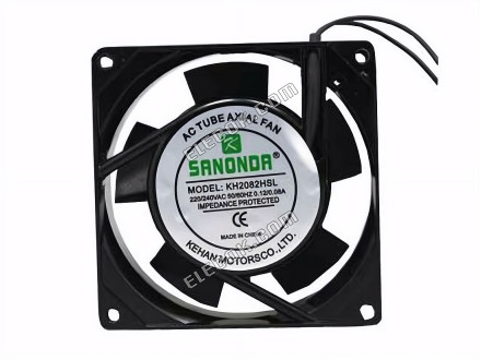 SANONDA KH2082HSL Szerver - Négyzet Ventilátor Acél, sq80x80x25, 2W, VáLTóáRAM 240V 0,12A 2 Vezeték 