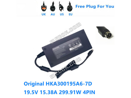 Huntkey HKA300195A6-7D 19.5V 15,38A 299,91W 4PIN AC Adaptér Pro Napájecí Zdroj Charger 