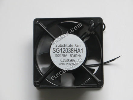 SIGER SG12038HA1 110/120V 0,28/0,26A 2 vodiče Chladicí Ventilátor, náhrada 