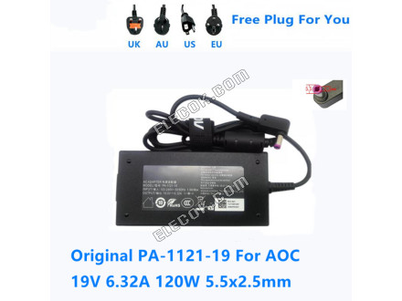 PA-1121-19 19V 6,32A 120W 5.5*2.5mm AC Adapter Számára PHILIPS AOC Tápegység Kijelző Monitorhoz Charger helyettesítő használt 