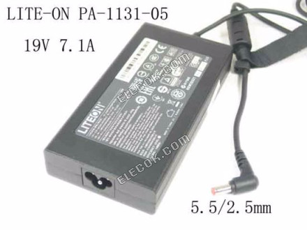 LITE-ON PA-1131-05 VáLTóáRAM Adapter- Laptop 19V 7,1A, 5,5/2.5mm, 3-Prong 