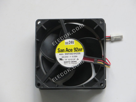 Sanyo 9WF0924H206 DC24V 0,35A 3 vodiče Chladicí Ventilátor, repasovaný 