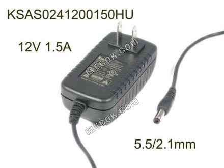 Ktec KSAS0241200150HU VáLTóáRAM Adapter 5V-12V 12V 1,5A, 5,5/2.1mm, US 2P Csatlakozó 