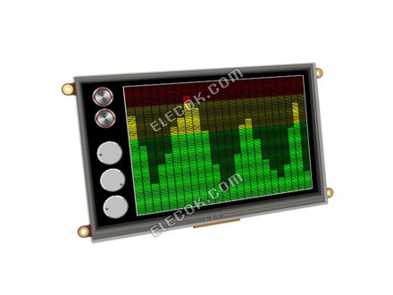ULCD-70DT 4D Systems Pty Ltd Rezistivní Graphic LCD Displej Modul Transmisivní červená, Zelená, Modrá RGB TFT - Barevný TTL 7" 177.80mm 800 x 480 WVGA 