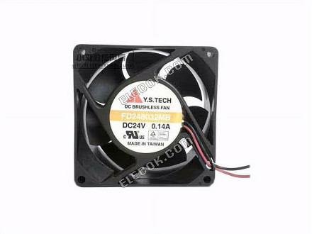 Y.S TECH FD248032MB Server - čtvercový Ventilátor SF80x80x32, w2, 24V 0,14A 2 vodiče 