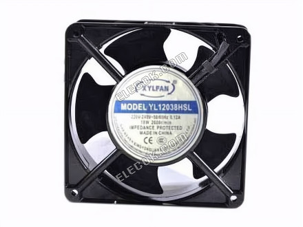 XYLFAN YL12038HSL 220/240V 0,12A 2 vodiče Chladicí Ventilátor 