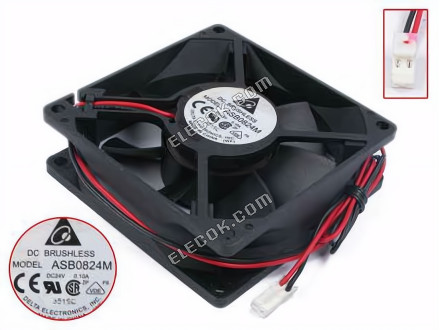 DELTA ASB0824M 24V 0,1A 2,4W 2 vodiče Chladicí Ventilátor 