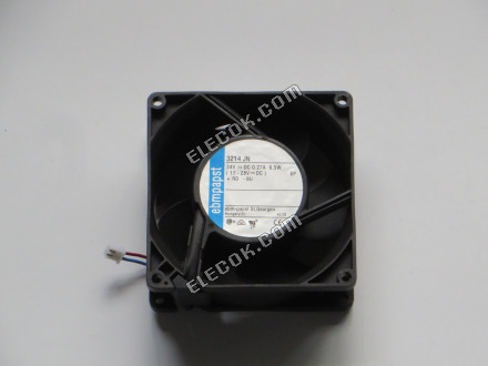 ebm-papst 3214JN Server - čtvercový Ventilátor sq90x90x38mm, w80x2x2, 24V 6,5W 2 vodiče 