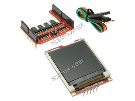 ULCD-144G2-AR 4D Systems Pty Ltd Graphic LCD Displej Modul Transmisivní červená, Zelená, Modrá RGB TFT - Barevný TTL 1,44" 36.57mm 128 x 128 