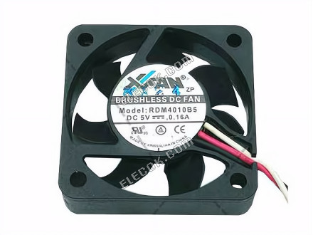 XIFAN / Xinruilian RDM4010B5 Szerver - Négyzet Ventilátor sq40x40x10, 3W, DC 5V 0,16A 3 Vezeték 