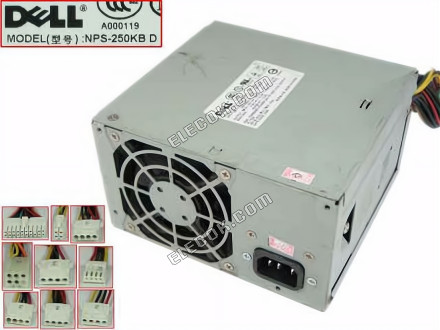 Dell PowerEdge 1100 Szerver - Tápegység 250W, NPS-250KB D, Használt 