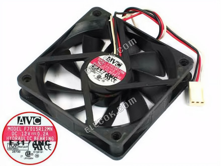 AVC F7015R12MN Szerver - Négyzetes Ventilátor sq70x70x15, w155x3x3, 12V 0,2A 3 vezeték 