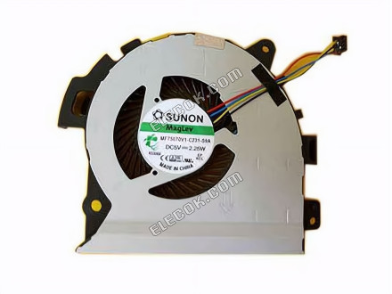 SUNON MF75070V1-C231-S9A Chladicí Ventilátor DC 5V 2,25W Bare Ventilátor 4 vodiče 