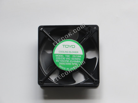 TOYO T30 220-230VAC 50/60HZ 20/19W Chladicí Ventilátor se zásuvkovým připojením, repasovaný 