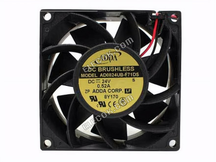 ADDA AD0824UB-F71DS 24V 0,52A 2 vodiče chladicí ventilátor 