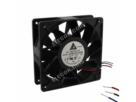 DELTA PFB1212GHE-T50F 12V 3,24A 3 vezeték Hűtőventilátor 