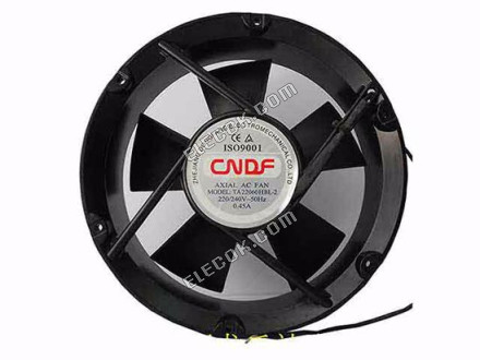CNDF TA22060HBL-2 Szerver - Kerek Ventilátor dia220x220x60mm, 2 vezeték, 220V 0,45A 