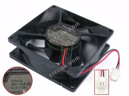 NMB FBA08A12H 12V 0,25A 2 vezeték Hűtőventilátor 