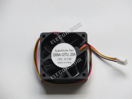 Nidec D06A-12TU 25A 12V 0,13A 3 vodiče Ventilátor, náhrada 
