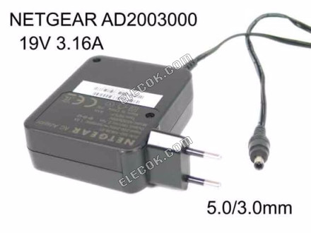 NETGEAR AD2003000 AC Adapter- Notebook 19V 3,16A, 5.0mm s Pin, EU 2-Pin Zástrčka 