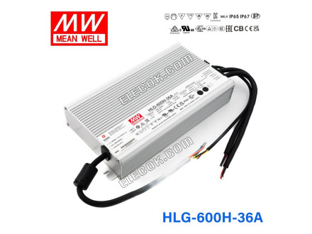 Mean Well HLG-600H-36A Napájecí Zdroj 600W 36V - Nastavitelný 