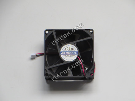 Jamicon JF0825B2H-R Szerver - Négyzet Ventilátor 24V0.15A, sq80x80x25mm, 100x2Wx2P 2 Vezeték 