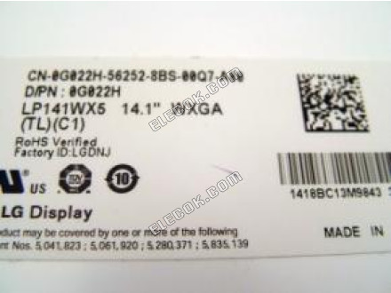 LP141WX5-TLC1 LG Display 14,1" a-Si TFT-LCD Panel 