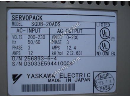 Yaskawa Servo Drive SGDB-20ADS Used