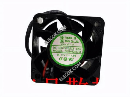 YOUNG LIN DFB402812M 12V 4.8W 2wires Cooling Fan
