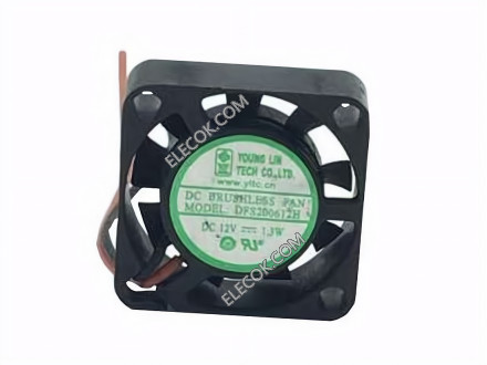 YOUNG LIN DFS200612H 12V 1.3W 2wires Cooling Fan