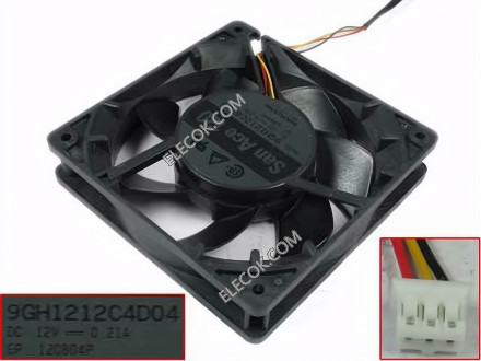 Sanyo 9GH1212C4D04 12V 0,21A 2wires Cooling Fan 