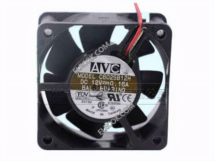 AVC C6025B12H 12V 0,16A 3wires Chlazení Fan 