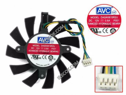 AVC DASA0815R2U 12V 0.6A 4wires Cooling Fan