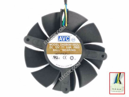AVC DASB0815B2U 12V 0,6A 4wires Chlazení Fan 