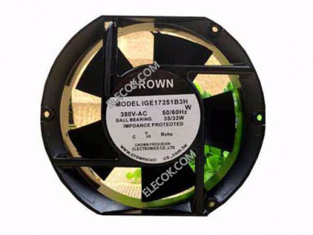 CROWN IGE17251B3H 380V 35/32W 2wires Cooling Fan
