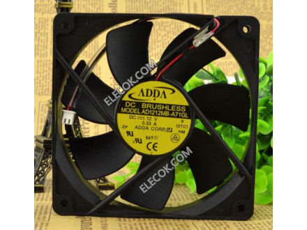 ADDA AD1212MB-A71GL 12V 0,33A 2wires Cooling Fan 
