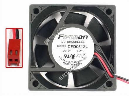 DELTA DFD0612L 12V 0.09A 2wires Cooling Fan