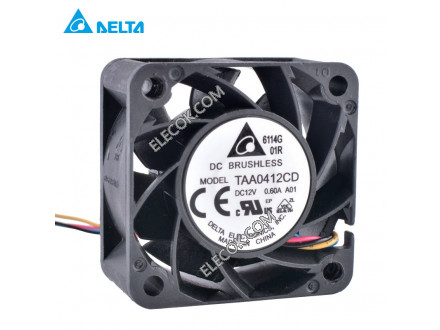 DELTA TAA0412CD 12V 0.60A 4wires Cooling Fan