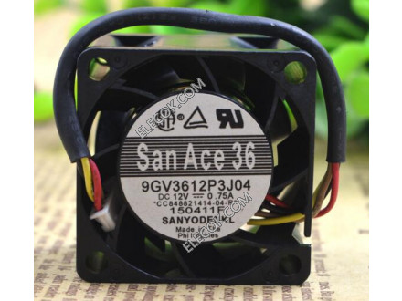 Sanyo 9GV3612P3J04 12V 0.75A 3wires Cooling Fan