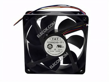 T&amp;amp;T 1238M24B-YF1 24V 0.04A 4 Wires Cooling Fan