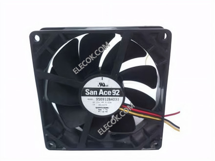 Sanyo 9S0912B4031 12V 0.02A 3wires Cooling Fan
