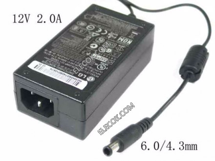 LG ADS-24NP-12-1 AC Adapter - NEW Original 12V 2A, 6.0/4.3mm With Pin, C14