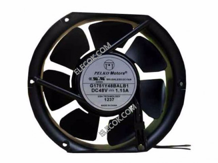 PELKO Motors G1751Y48BALB1 48V 1.15A 2wires Cooling Fan
