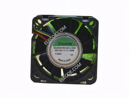 SUNON SG40281BX-Q01U-S99 12V 11,76W 4 vezetékek Cooling Fan 