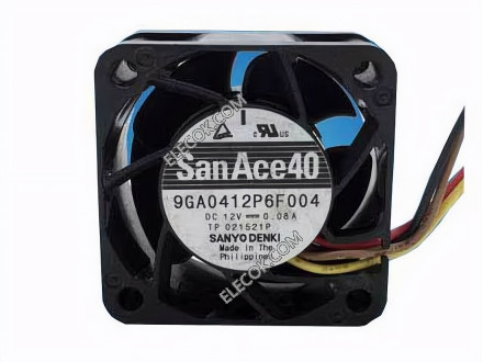 Sanyo 9GA0412P6F004 12V 0.08A 4wires Cooling Fan