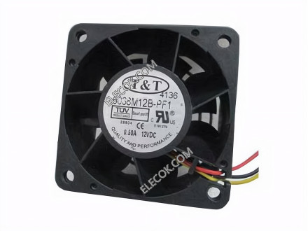 T&amp;amp;T 6038M12B-PF1 12V 0.50A 3 wires Cooling Fan