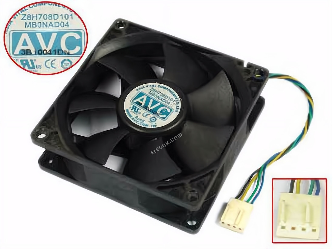 AVC Z8H708D101 Server - čtvercový Ventilátor sq80x80x25, w125x4x4, 12V 4 vodiče 