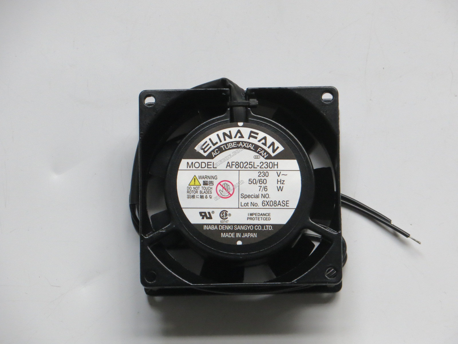 ELINA AF8025L-230H 230VAC 7/6W 2 vezeték hűtőventilátor 