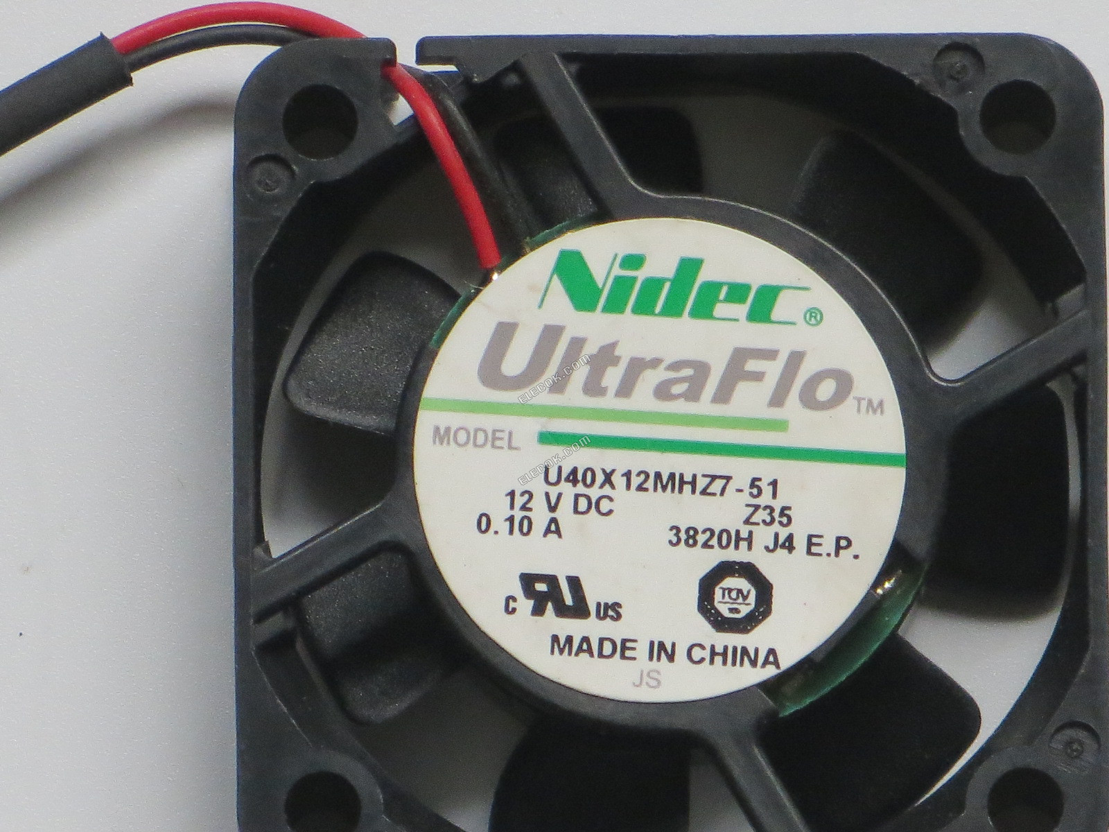 Nidec U40X12MHZ7-51 12V 0.10A 2 vodiče chladicí ventilátor 