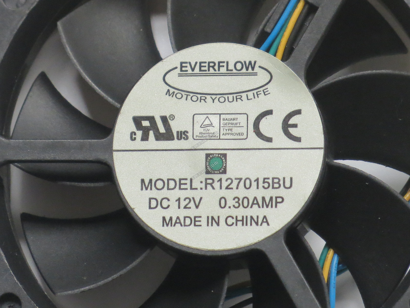EVERFLOW R127015BU 12V 0.30A 4 vezeték Hűtőventilátor 
